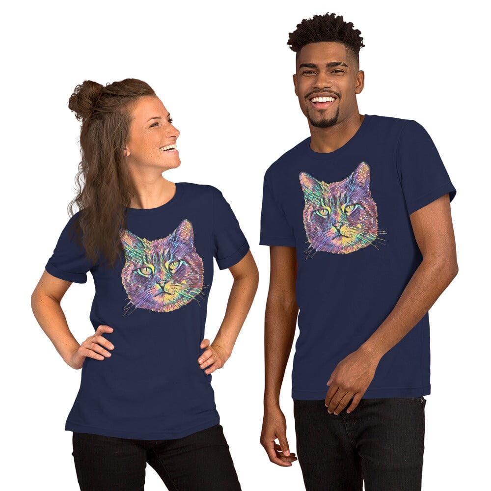Cat Unisex T-Shirt JoyousJoyfulJoyness Navy XS