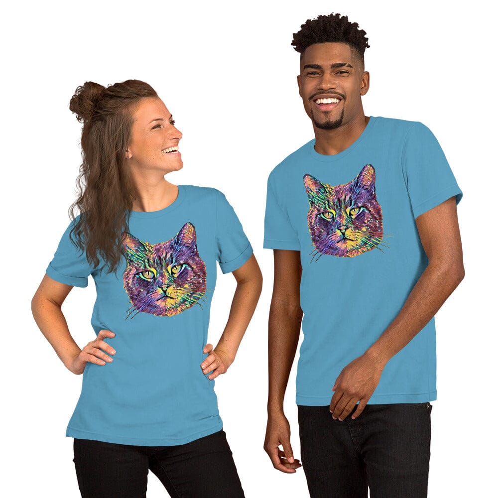 Cat Unisex T-Shirt JoyousJoyfulJoyness Ocean Blue S