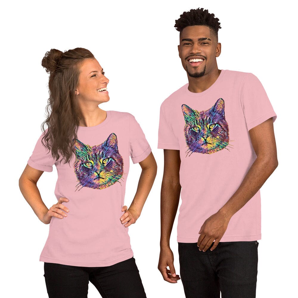 Cat Unisex T-Shirt JoyousJoyfulJoyness Pink S