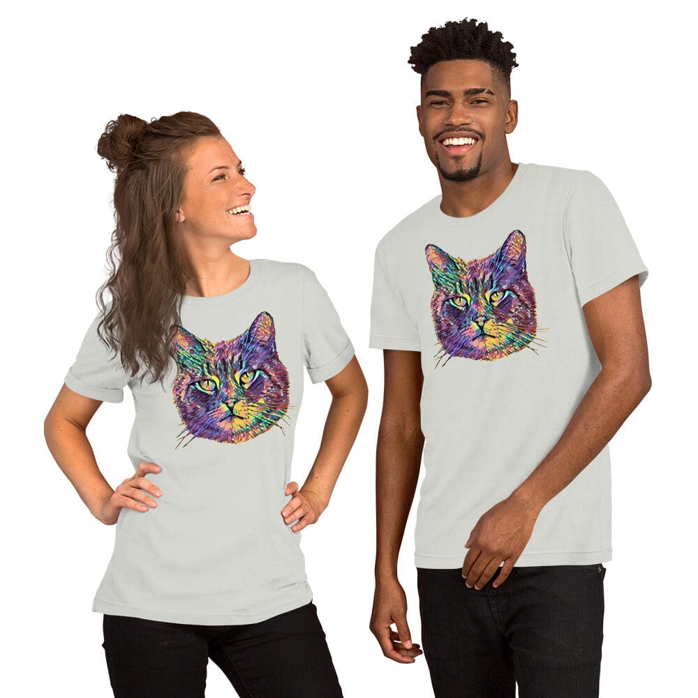 Cat Unisex T-Shirt JoyousJoyfulJoyness Silver S