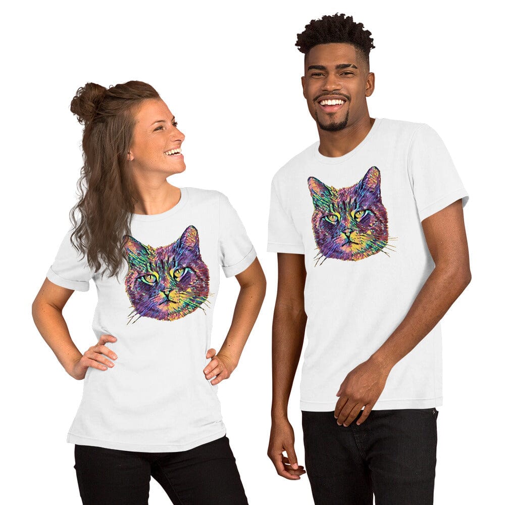 Cat Unisex T-Shirt JoyousJoyfulJoyness White XS