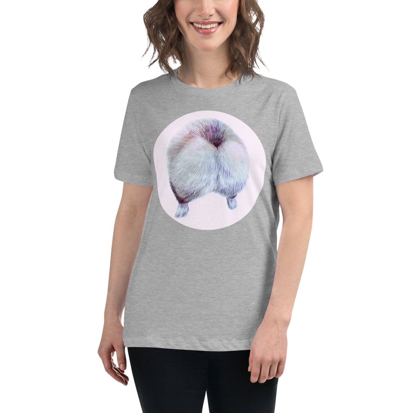 Corgi Butt Women's Relaxed T-Shirt JoyousJoyfulJoyness Athletic Heather S