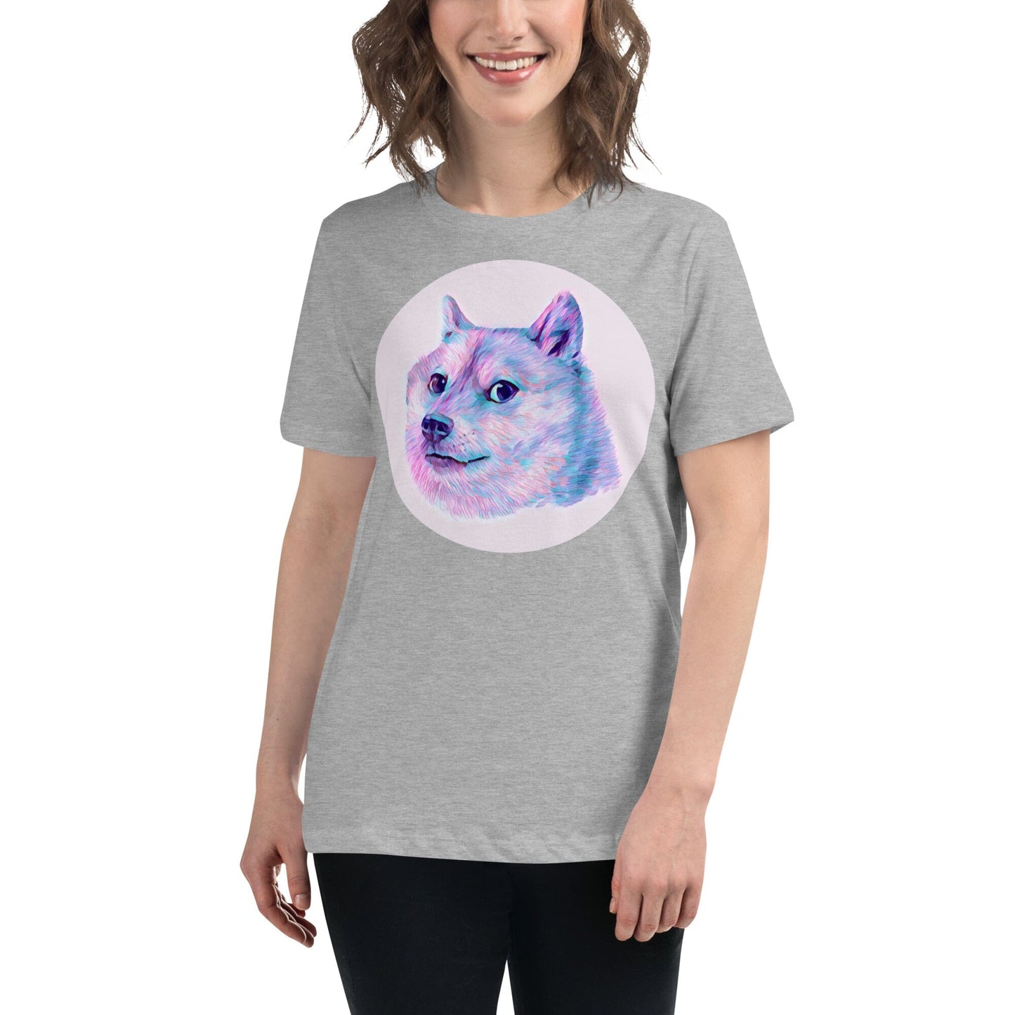 Doge Women's Relaxed T-Shirt JoyousJoyfulJoyness Athletic Heather S