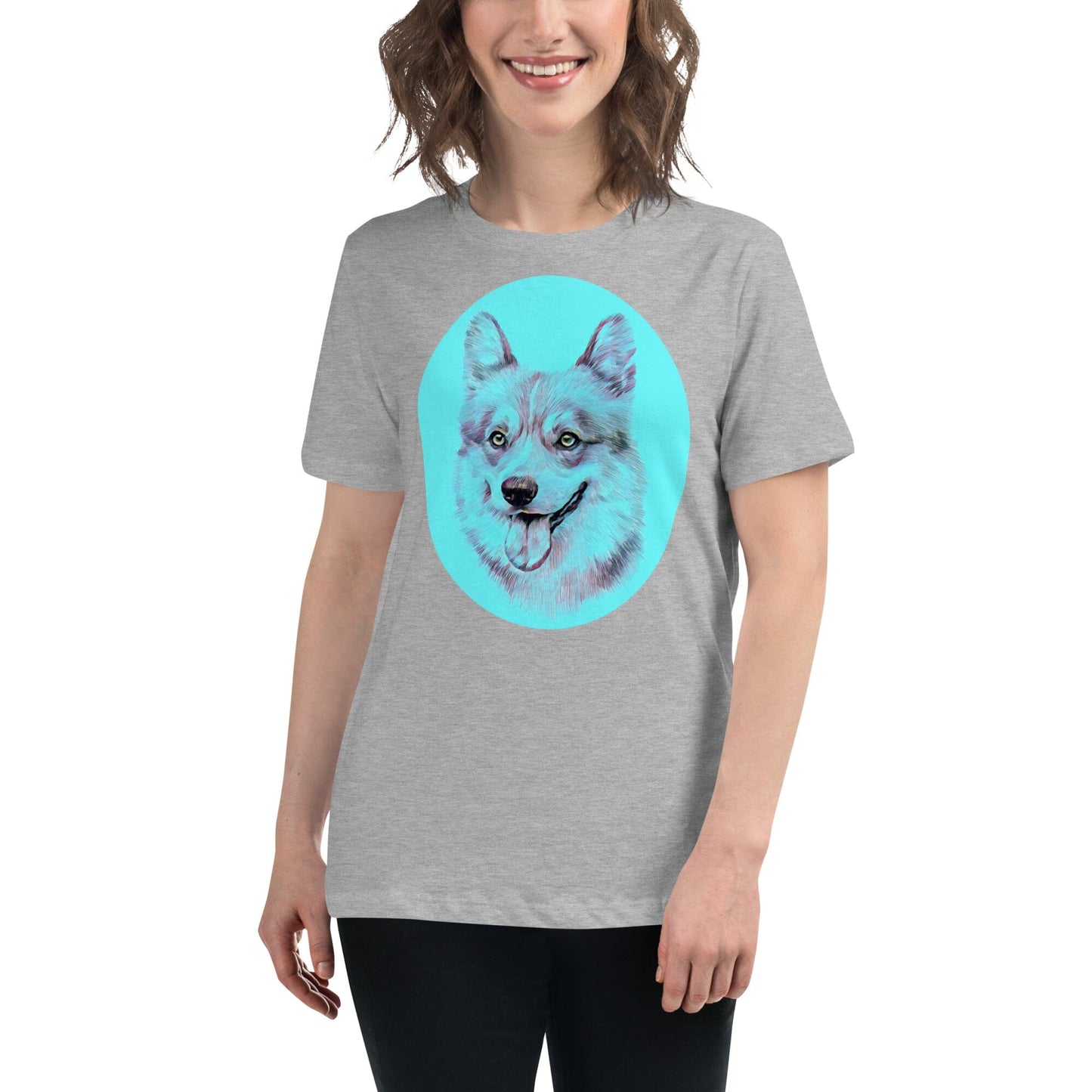 Corgi Women's Relaxed T-Shirt JoyousJoyfulJoyness Athletic Heather S