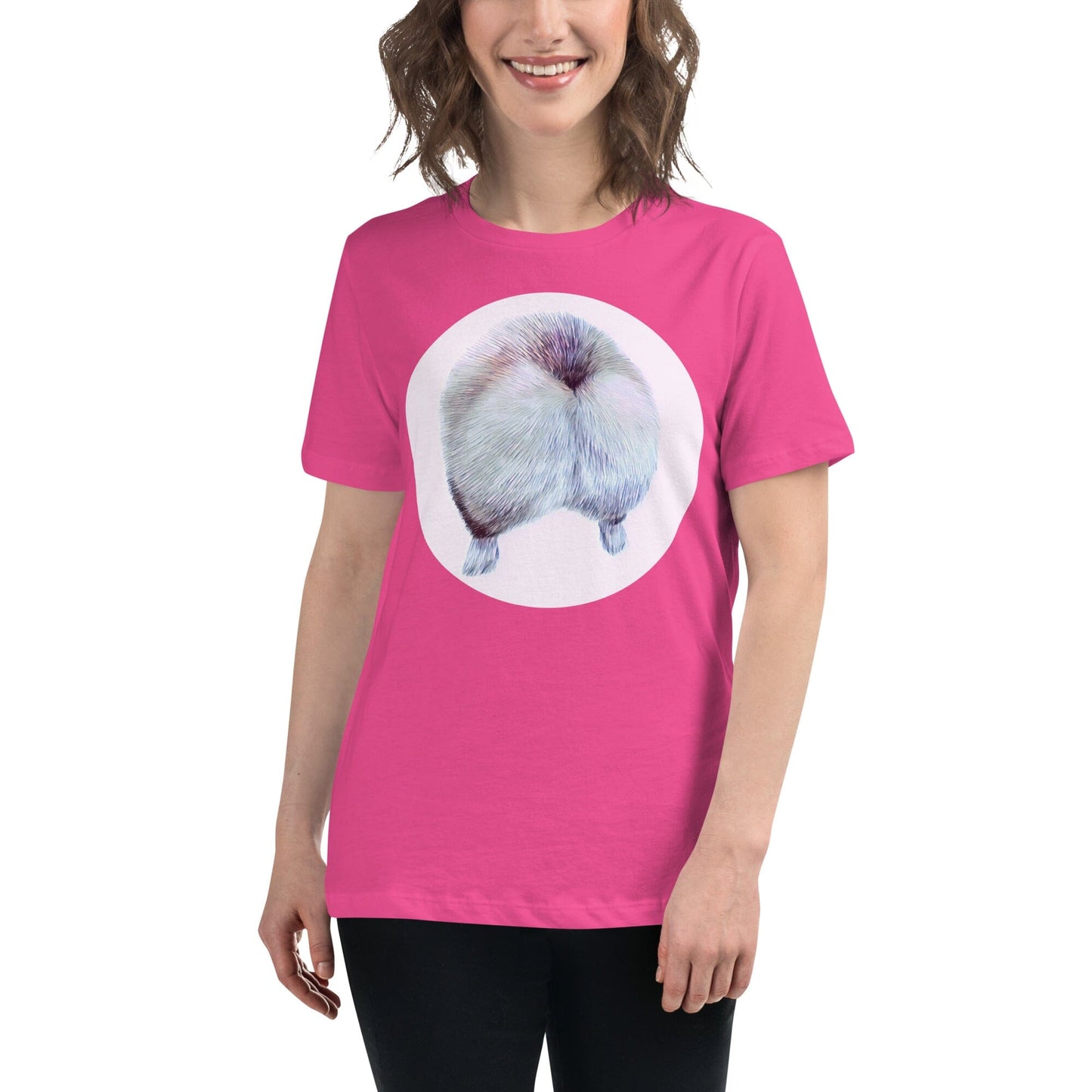 Corgi Butt Women's Relaxed T-Shirt JoyousJoyfulJoyness Berry S