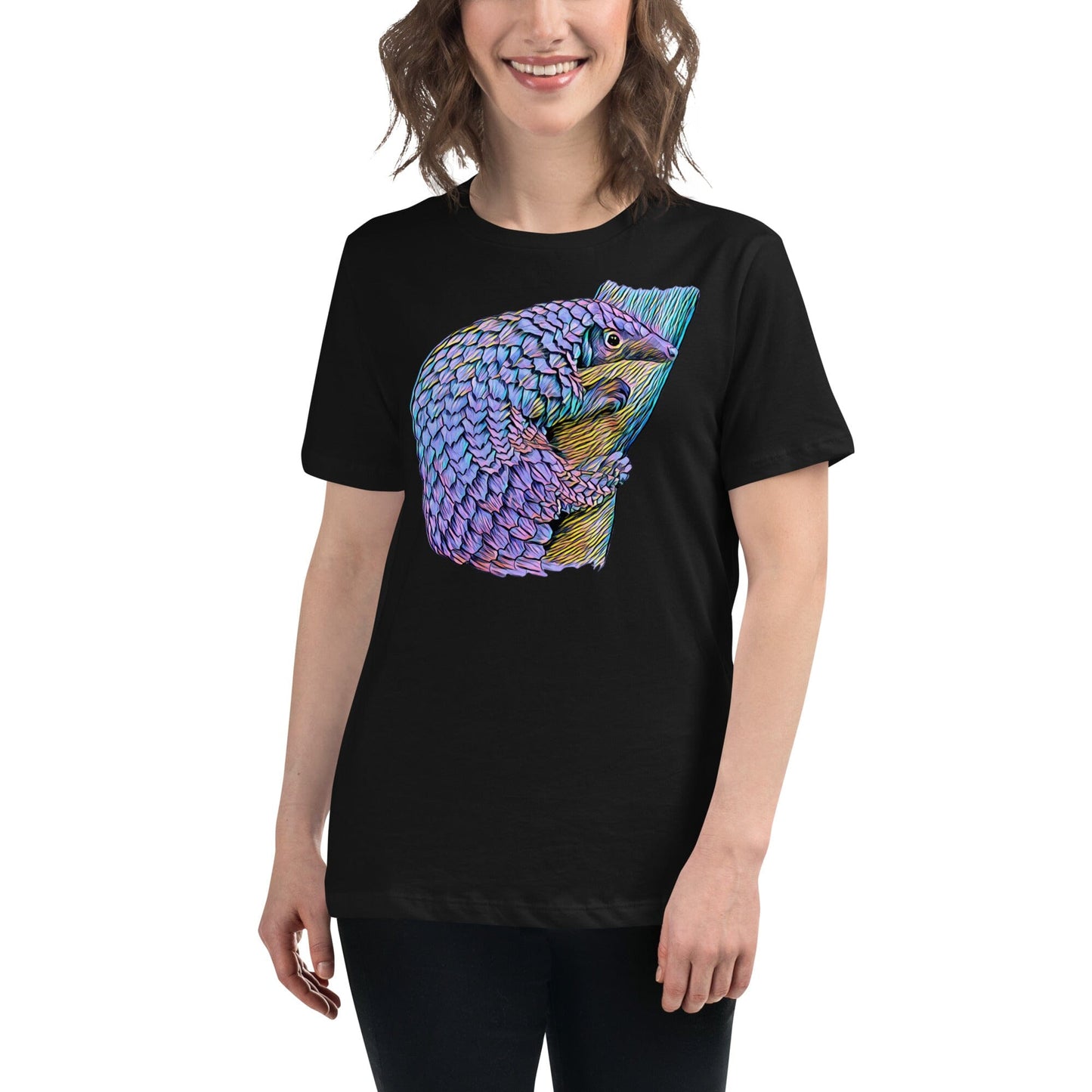 Pangolin Women's Relaxed T-Shirt JoyousJoyfulJoyness Black S