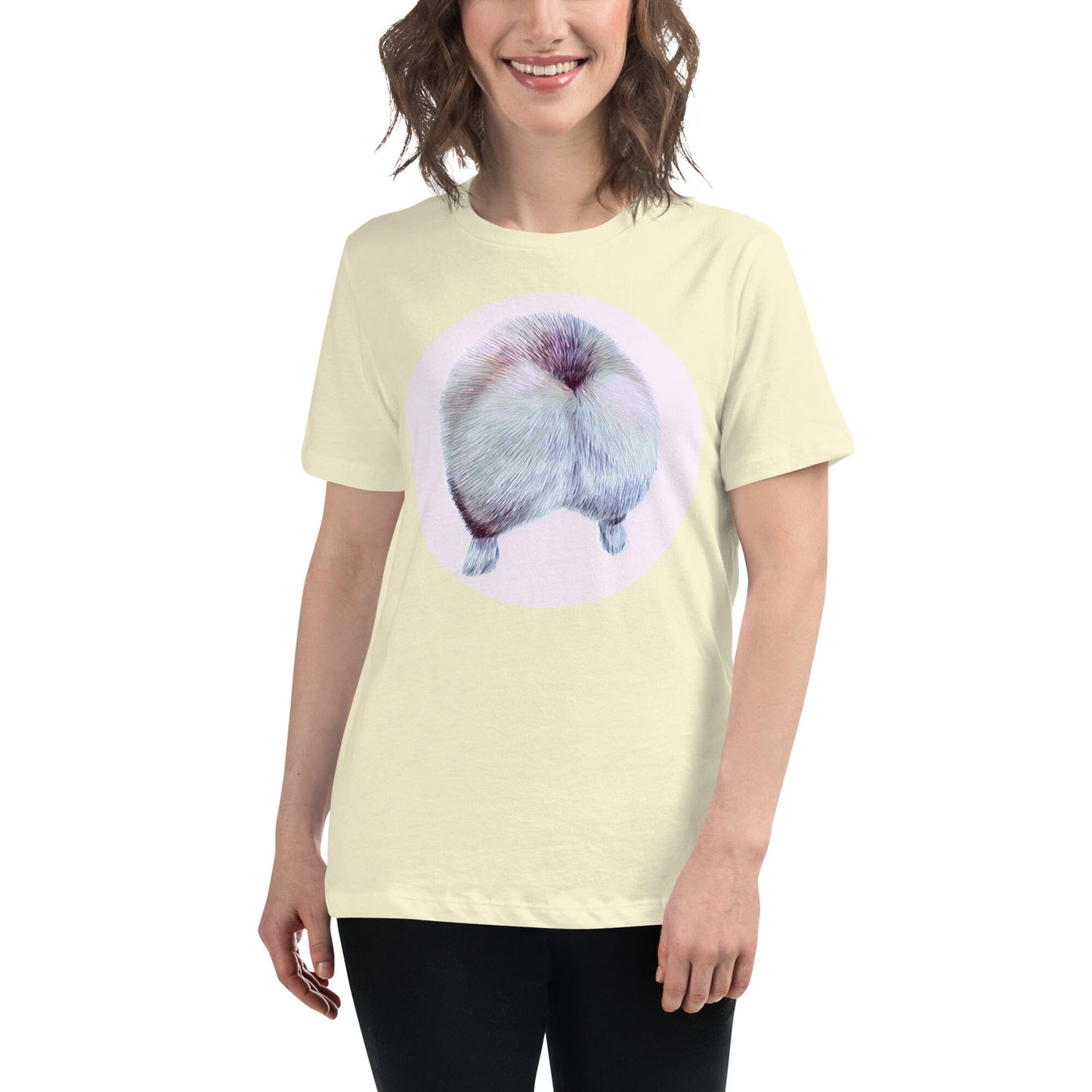 Corgi Butt Women's Relaxed T-Shirt JoyousJoyfulJoyness Citron S