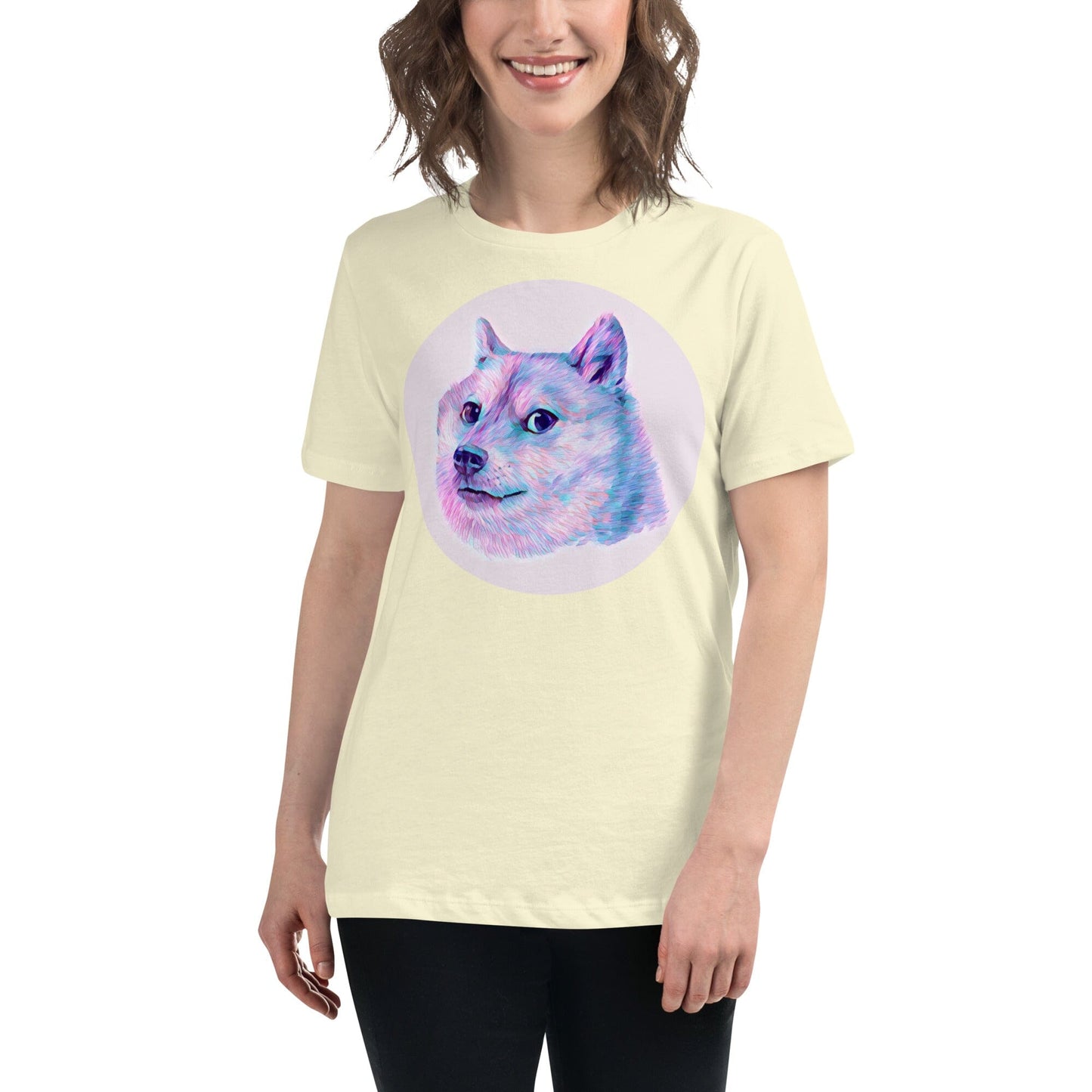 Doge Women's Relaxed T-Shirt JoyousJoyfulJoyness Citron S