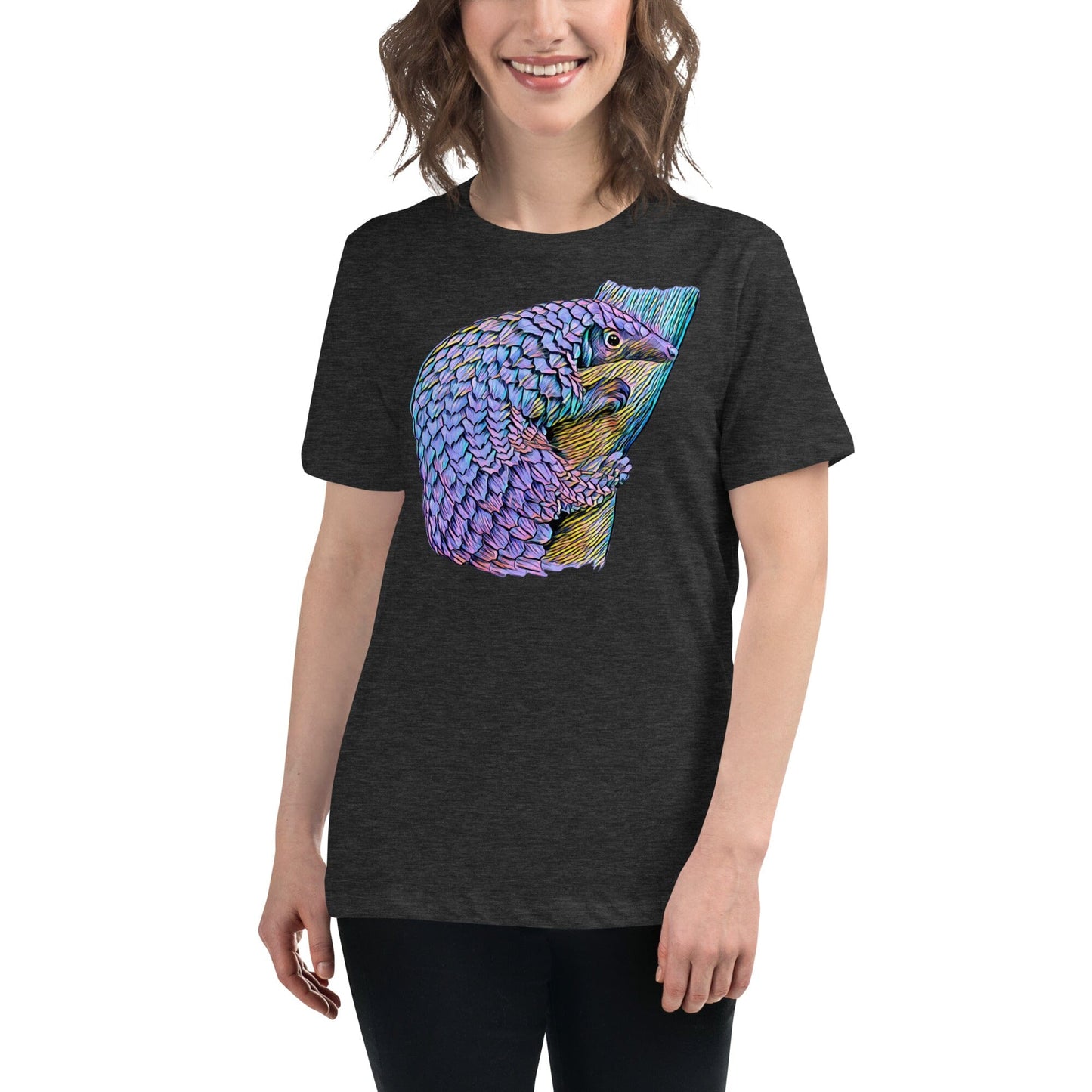 Pangolin Women's Relaxed T-Shirt JoyousJoyfulJoyness Dark Grey Heather S