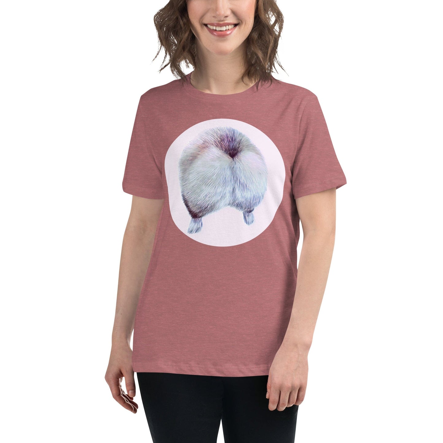 Corgi Butt Women's Relaxed T-Shirt JoyousJoyfulJoyness Heather Mauve S