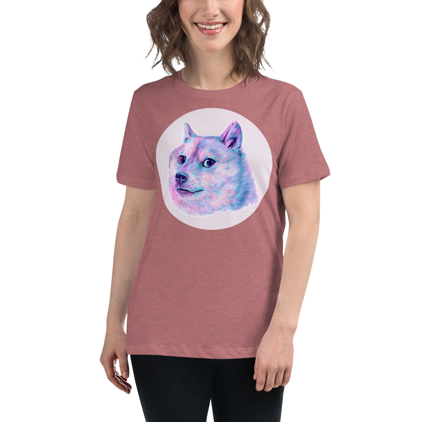 Doge Women's Relaxed T-Shirt JoyousJoyfulJoyness Heather Mauve S