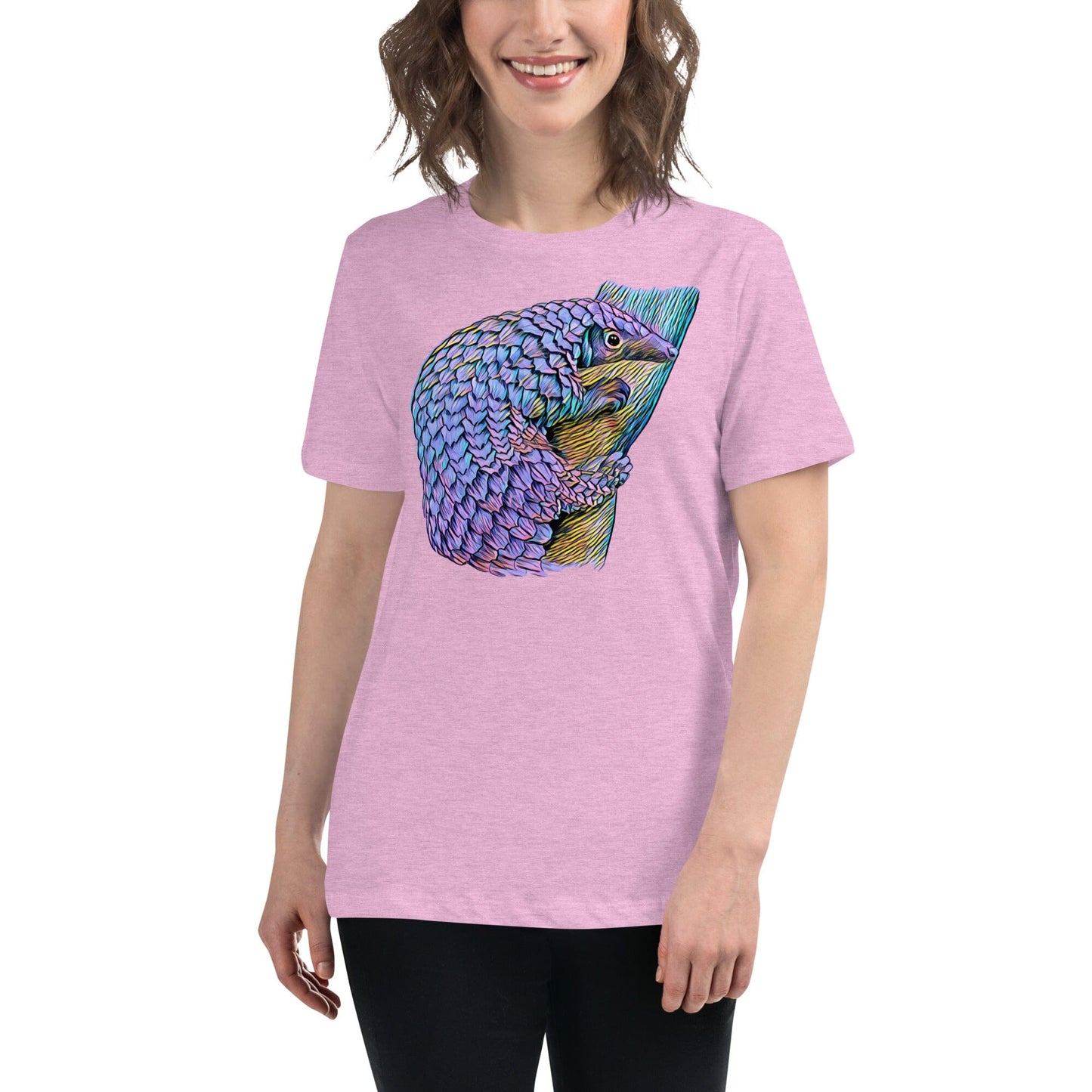 Pangolin Women's Relaxed T-Shirt JoyousJoyfulJoyness Heather Prism Lilac S