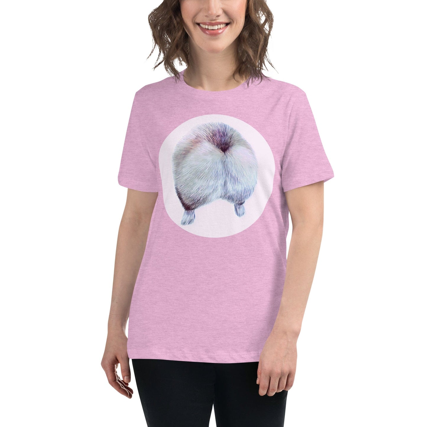 Corgi Butt Women's Relaxed T-Shirt JoyousJoyfulJoyness Heather Prism Lilac S