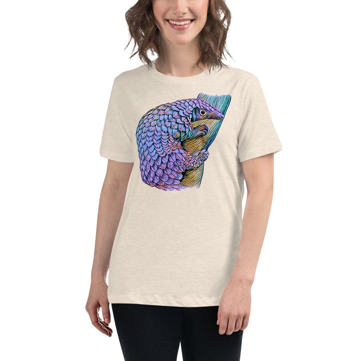 Pangolin Women's Relaxed T-Shirt JoyousJoyfulJoyness Heather Prism Natural S