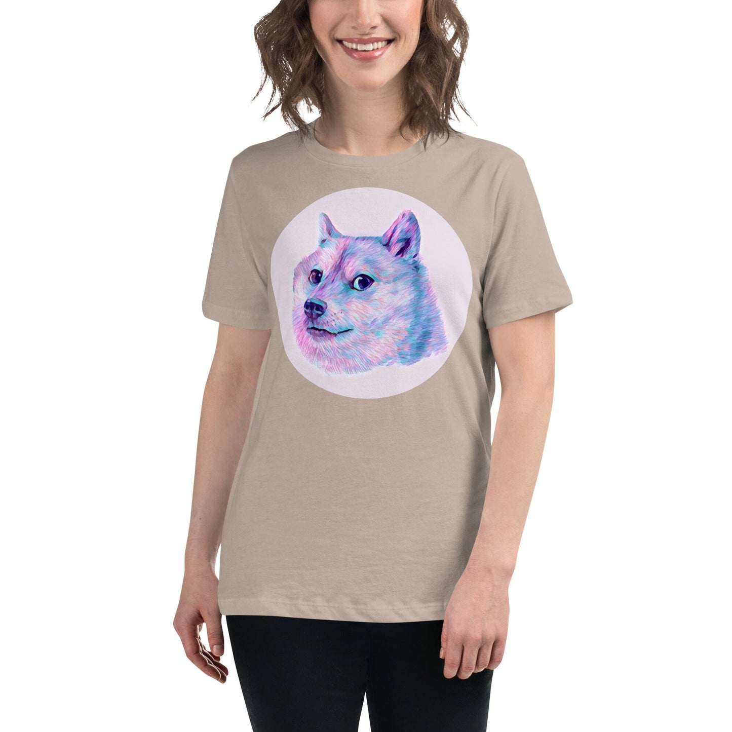 Doge Women's Relaxed T-Shirt JoyousJoyfulJoyness Heather Stone S