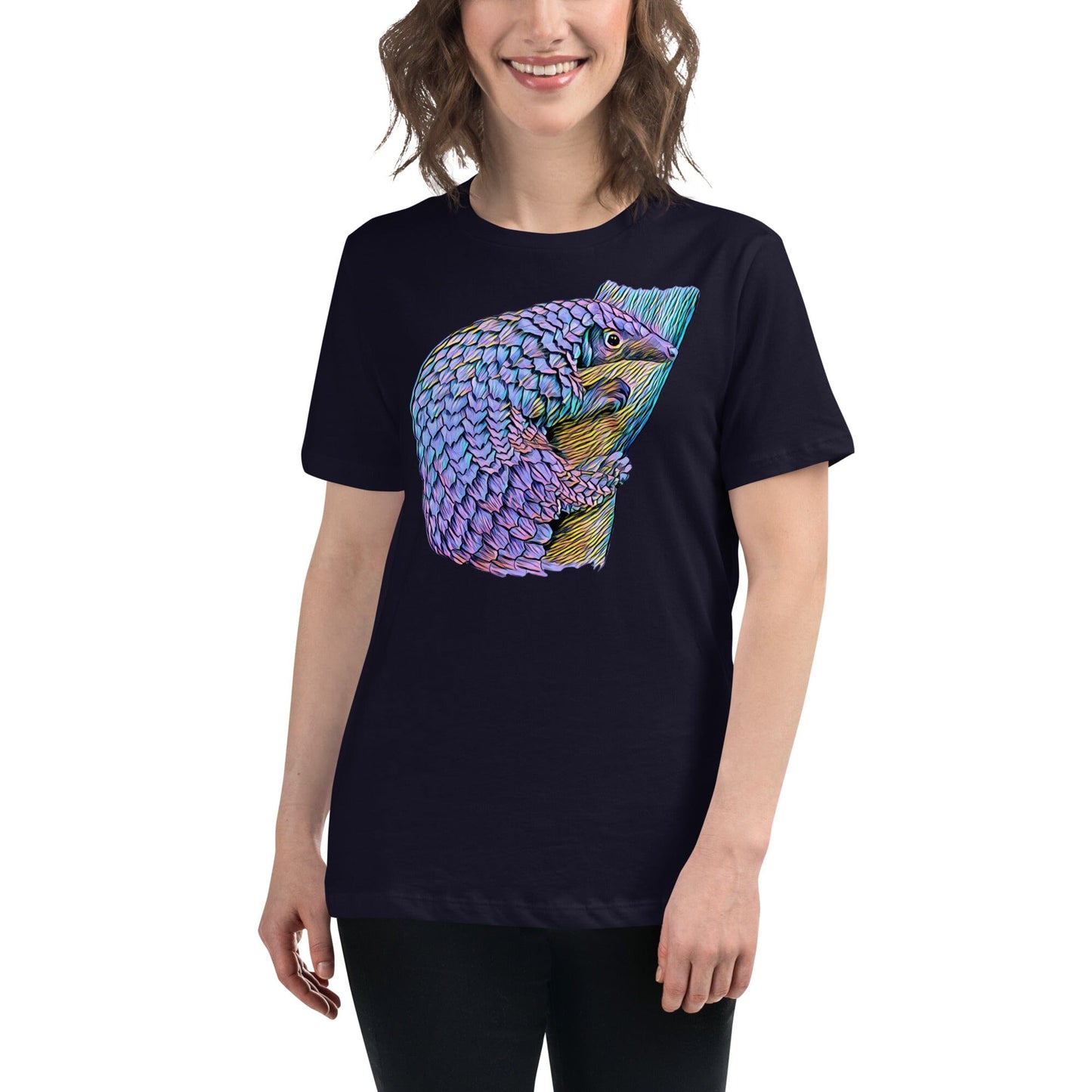 Pangolin Women's Relaxed T-Shirt JoyousJoyfulJoyness Navy S