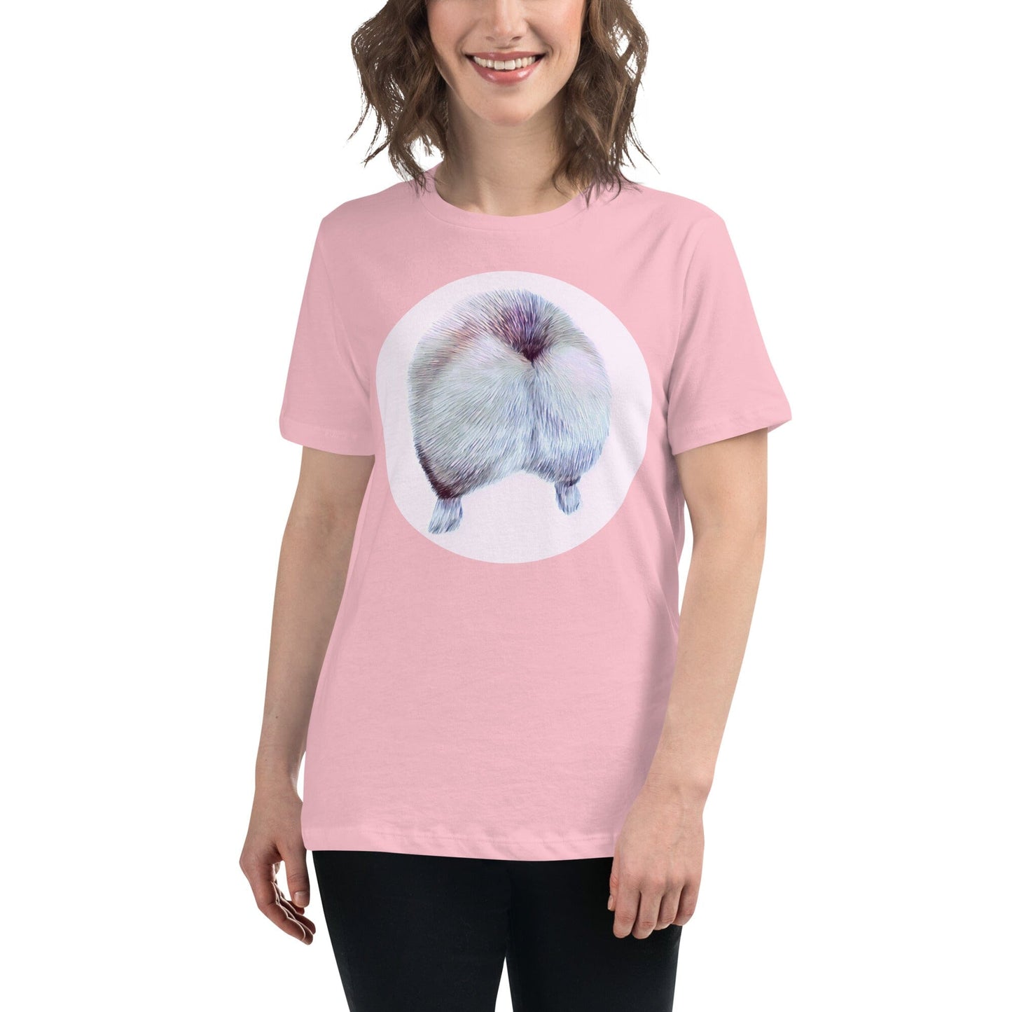 Corgi Butt Women's Relaxed T-Shirt JoyousJoyfulJoyness Pink S