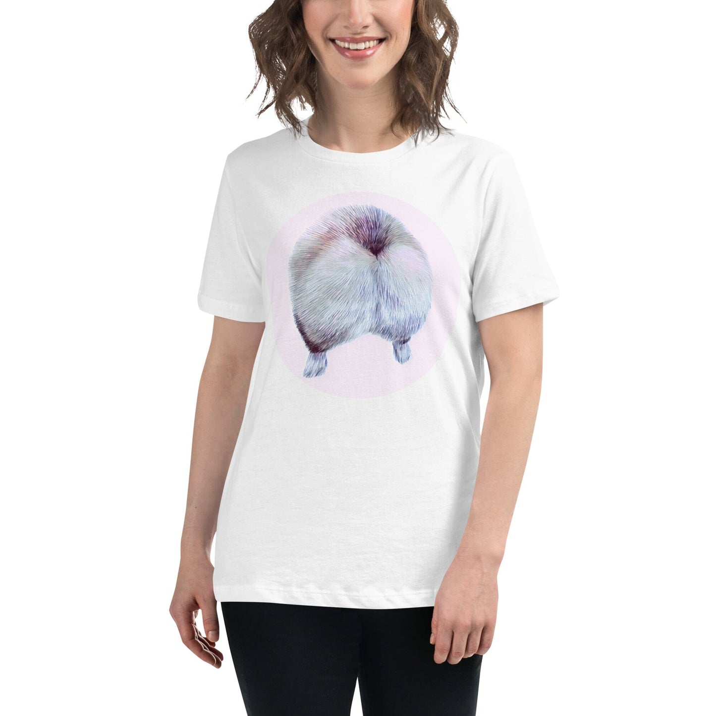 Corgi Butt Women's Relaxed T-Shirt JoyousJoyfulJoyness White S