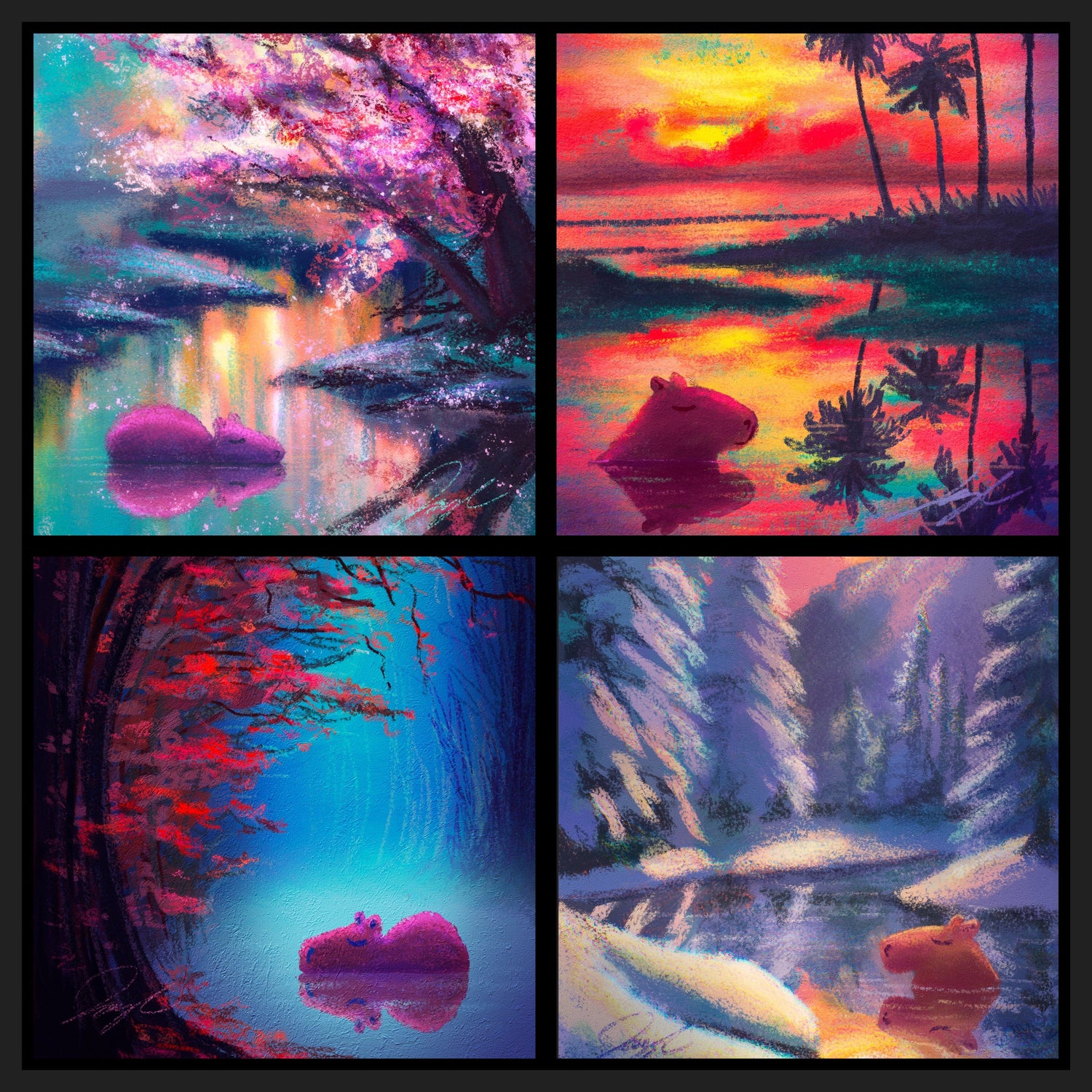 Four Seasons of Capybaras