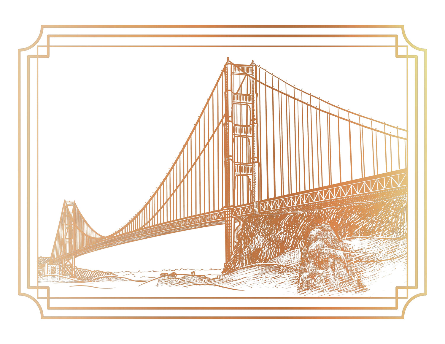 Golden Gate Bridge foiled art print San Francisco