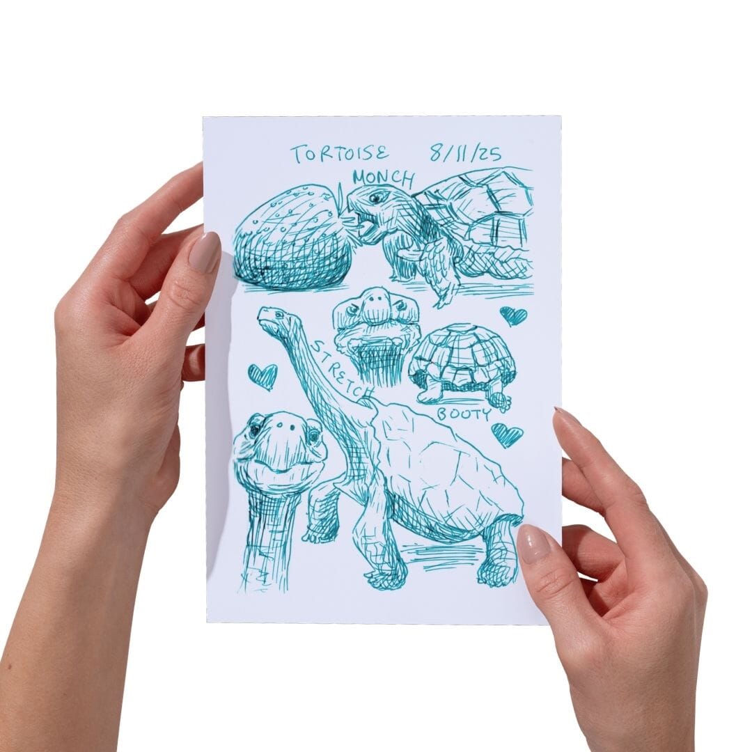 Detox Doodles Print - Tortoises - 5x7 Hand-Drawn Illustration Posters, Prints, & Visual Artwork JoyousJoyfulJoyness 