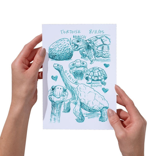 Detox Doodles Print - Tortoises - 5x7 Hand-Drawn Illustration Posters, Prints, & Visual Artwork JoyousJoyfulJoyness 