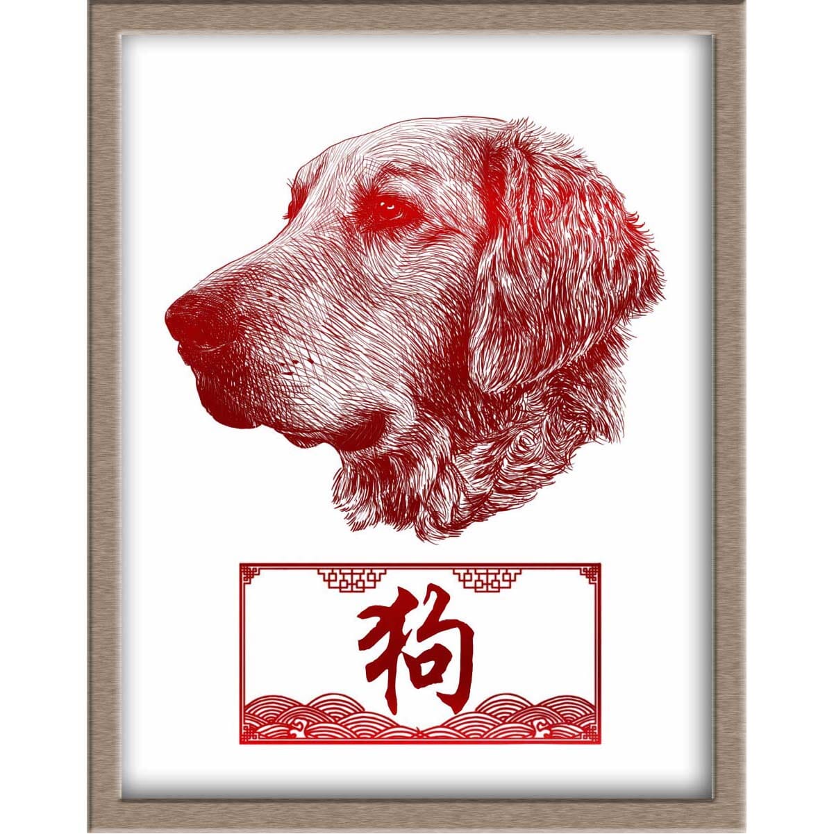 Chinese Zodiac Foiled Print - 11 - Dog Posters, Prints, & Visual Artwork JoyousJoyfulJoyness 
