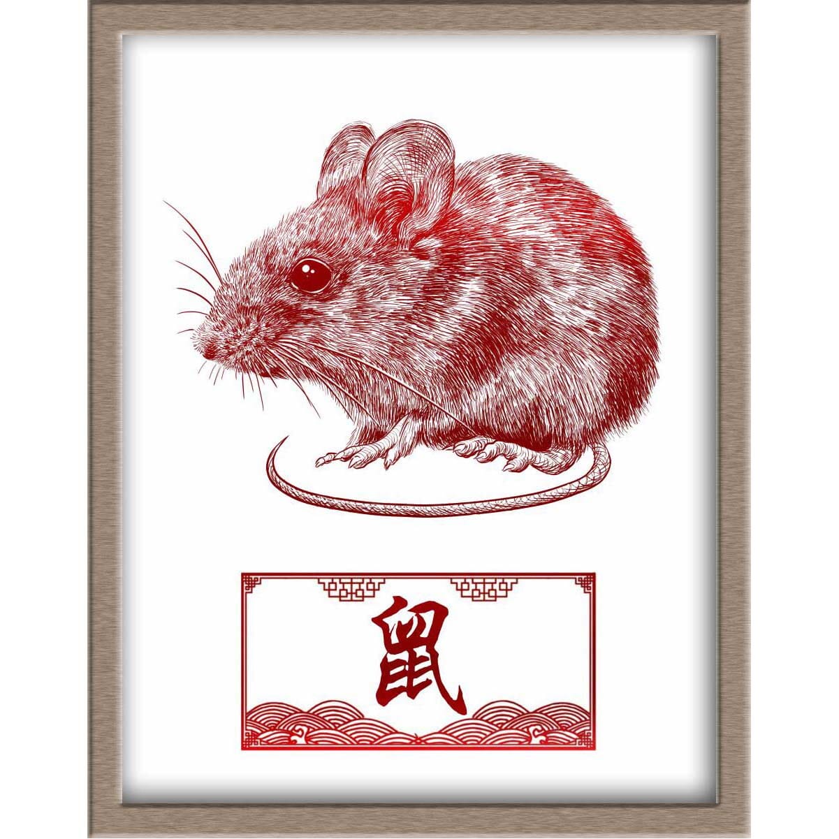 Chinese Zodiac Foiled Print - 01 - Rat Posters, Prints, & Visual Artwork JoyousJoyfulJoyness 