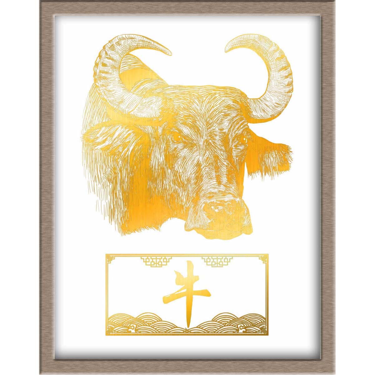 Chinese Zodiac Foiled Print - 02 - Ox Posters, Prints, & Visual Artwork JoyousJoyfulJoyness 