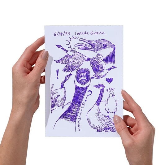 Detox Doodles Print - Canada Geese - 5x7 Hand-Drawn Illustration Posters, Prints, & Visual Artwork JoyousJoyfulJoyness 