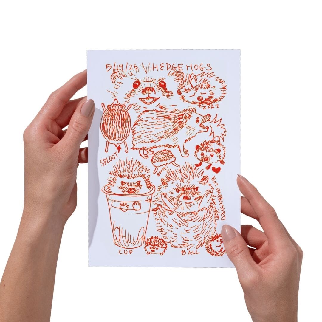 Detox Doodles Print - Hedgehogs - 5x7 Hand-Drawn Illustration Posters, Prints, & Visual Artwork JoyousJoyfulJoyness 
