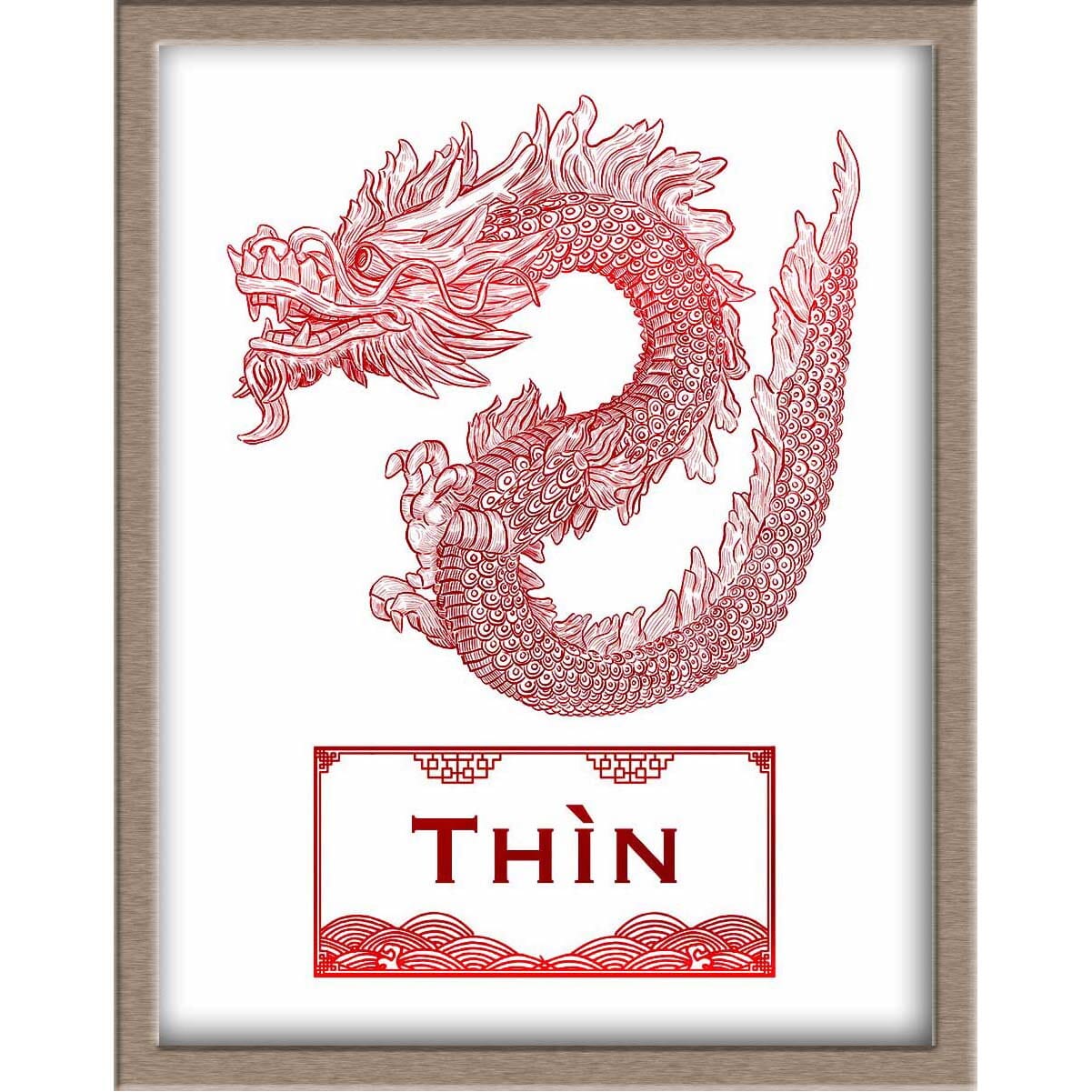 Vietnamese Zodiac Foiled Print - 05 - Dragon Posters, Prints, & Visual Artwork JoyousJoyfulJoyness 