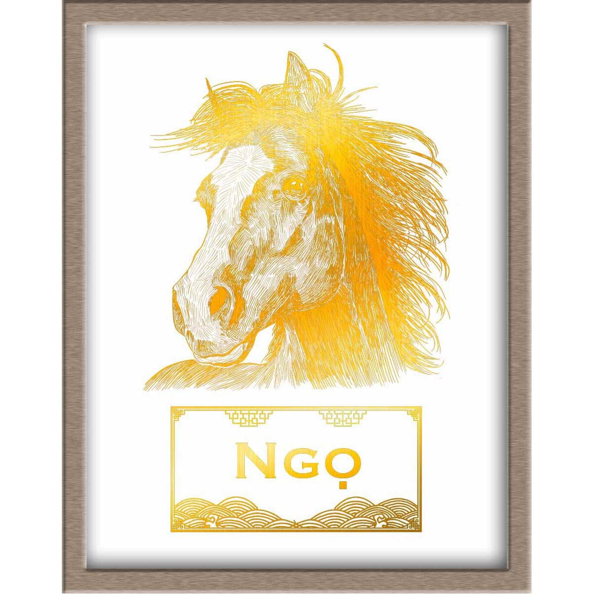Vietnamese Zodiac Foiled Print - 07 - Horse Posters, Prints, & Visual Artwork JoyousJoyfulJoyness 