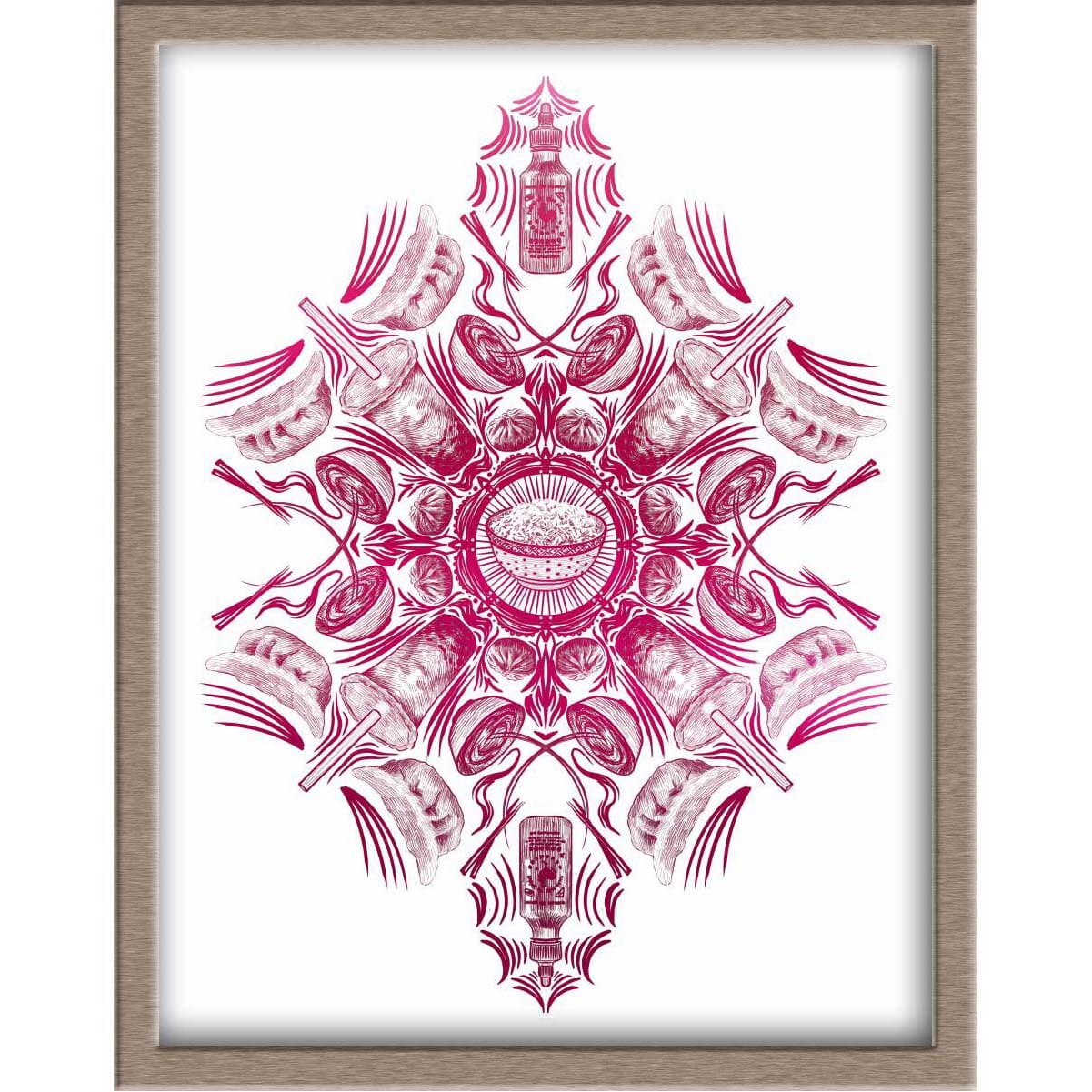 Asian Food Mandala Posters, Prints, & Visual Artwork JoyousJoyfulJoyness 