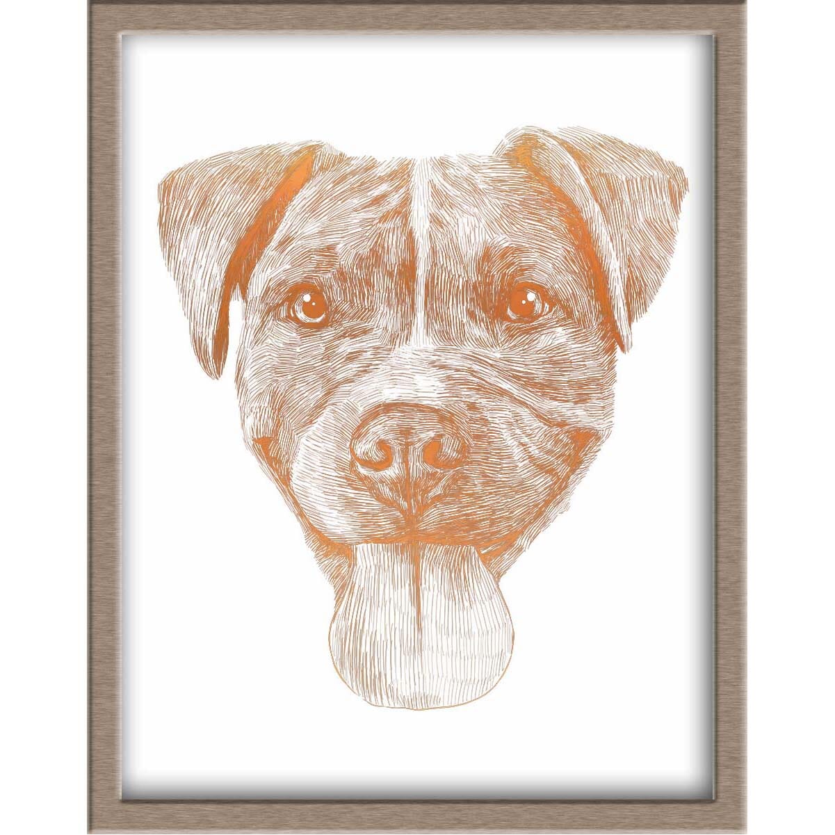 Pit Bull Puppy Portrait Foiled Print (Bane) Posters, Prints, & Visual Artwork JoyousJoyfulJoyness 