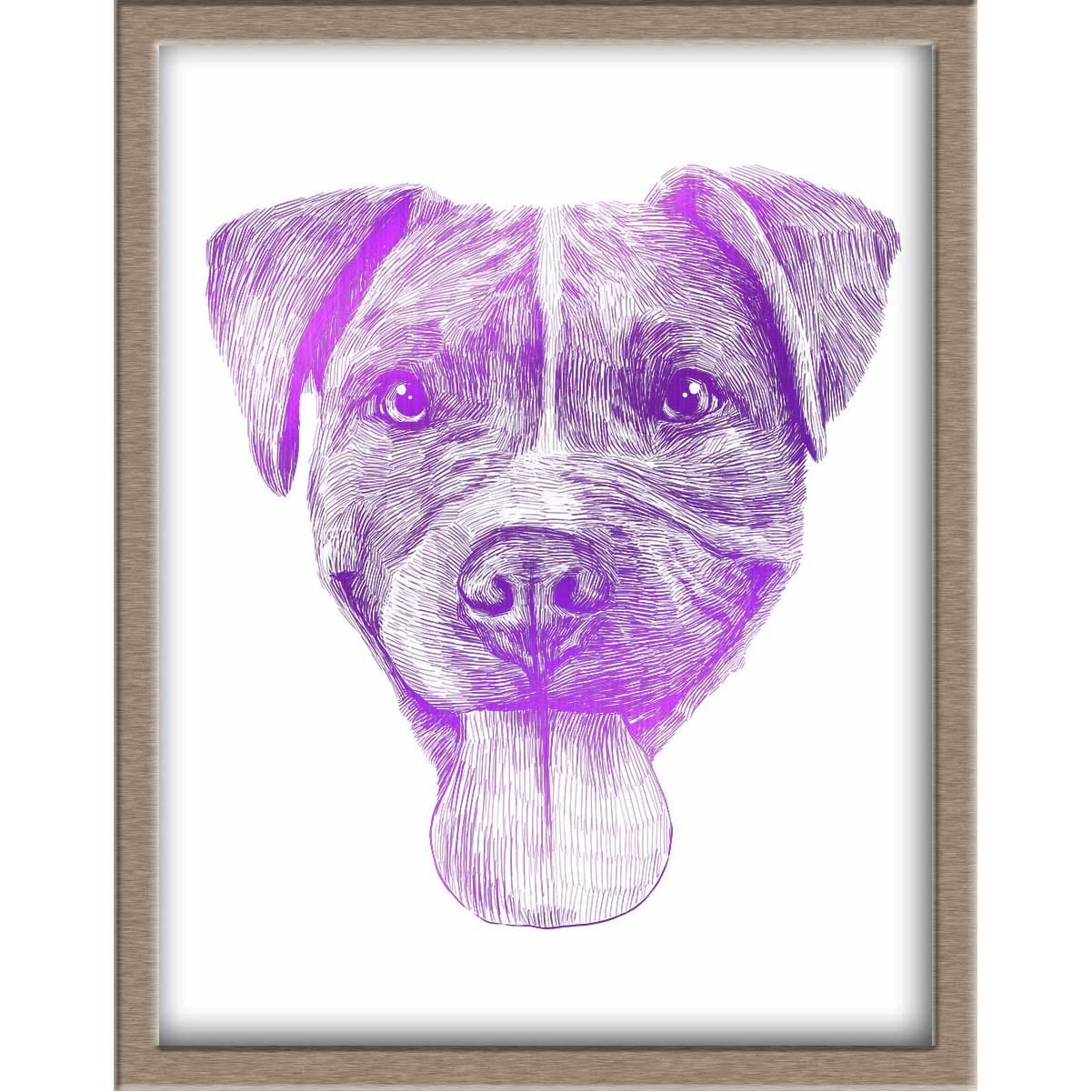 Pit Bull Puppy Portrait Foiled Print (Bane) Posters, Prints, & Visual Artwork JoyousJoyfulJoyness 