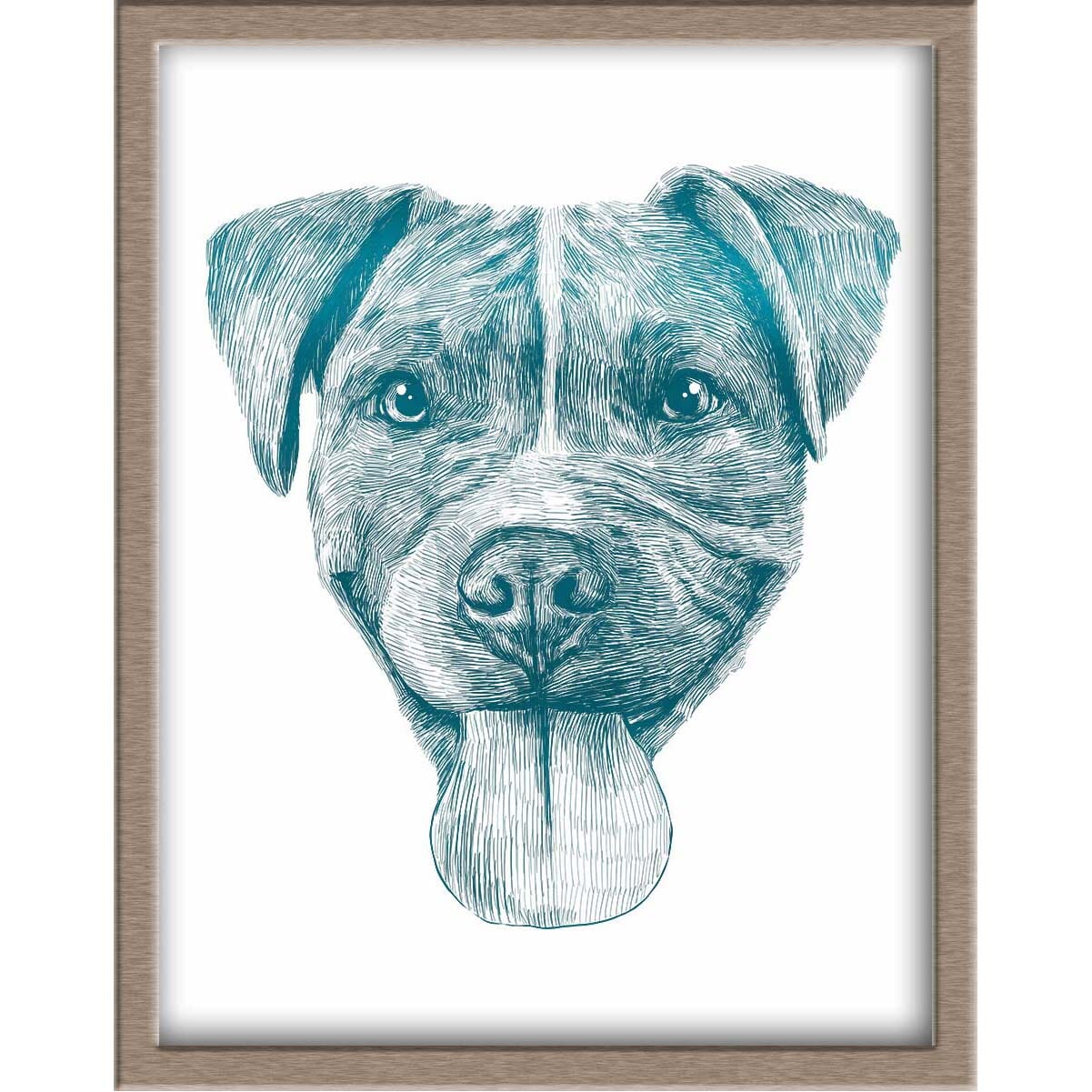 Pit Bull Puppy Portrait Foiled Print (Bane) Posters, Prints, & Visual Artwork JoyousJoyfulJoyness 