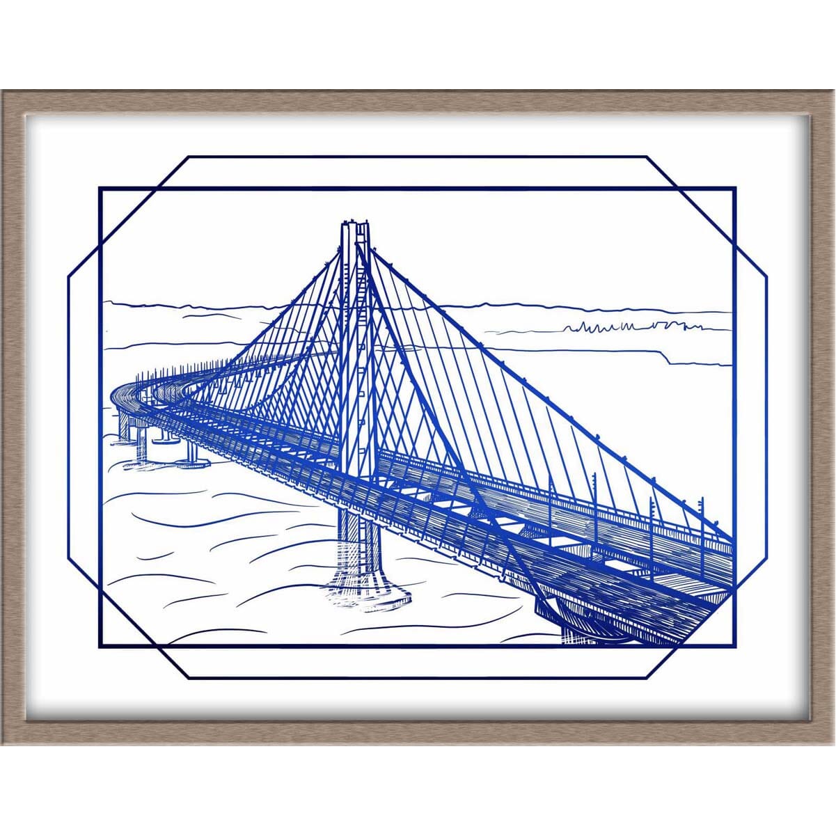 San Francisco's Bay Bridge Landmark Foiled Print Posters, Prints, & Visual Artwork JoyousJoyfulJoyness 