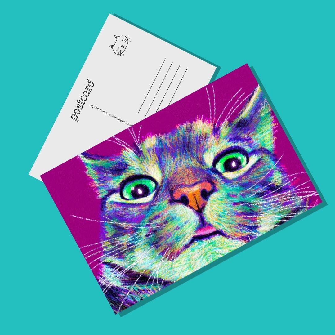 Close Encounters Collection - "Blep" Postcard - Postcard with a Silly Cat Sticking Out His Tongue (Limited Quantities) Postcards JoyousJoyfulJoyness 