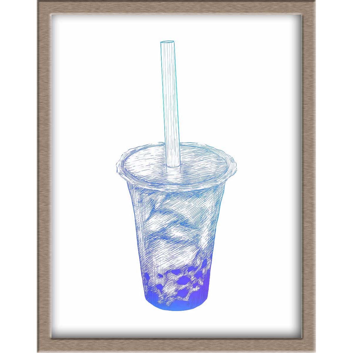 Boba Milk Tea Foiled Print Posters, Prints, & Visual Artwork JoyousJoyfulJoyness 