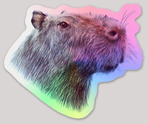 Capybara Holographic Sticker Decorative Stickers JoyousJoyfulJoyness 
