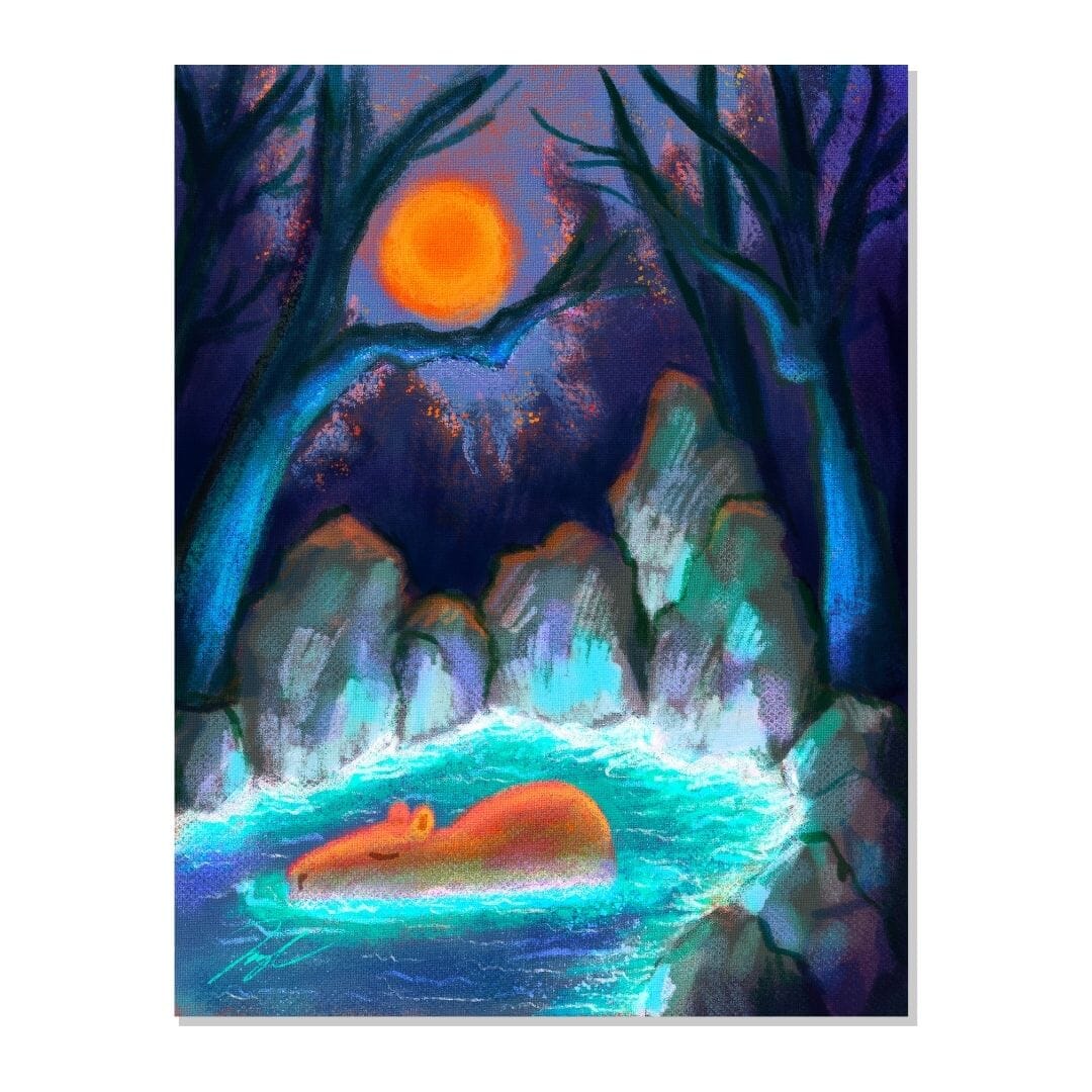 Capybara Among the Rocks Non-Holographic Matte Sticker Decorative Stickers JoyousJoyfulJoyness 