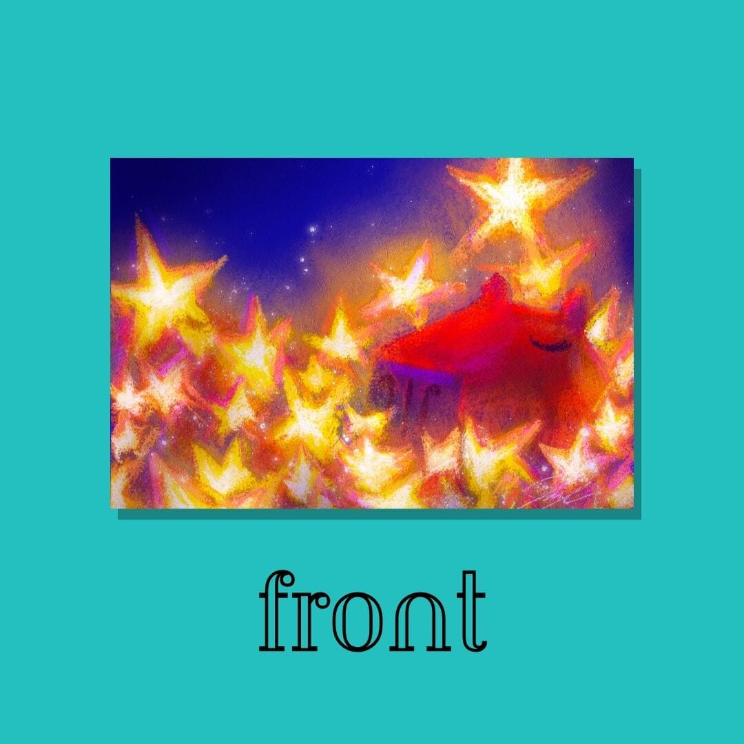 Capybara Among the Stars Postcard - Postcard with a Capybara Swimming in Bright Stars (Limited Quantities) Postcards JoyousJoyfulJoyness 