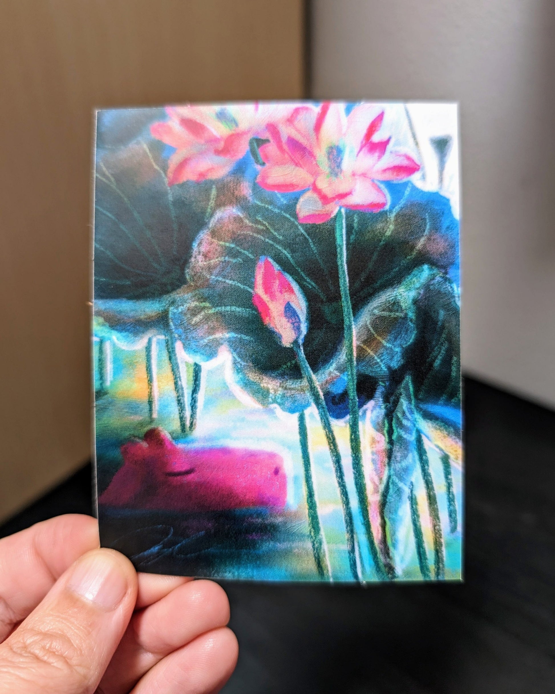 Capybara Under the Lotuses Non-Holographic Matte Sticker Decorative Stickers JoyousJoyfulJoyness 