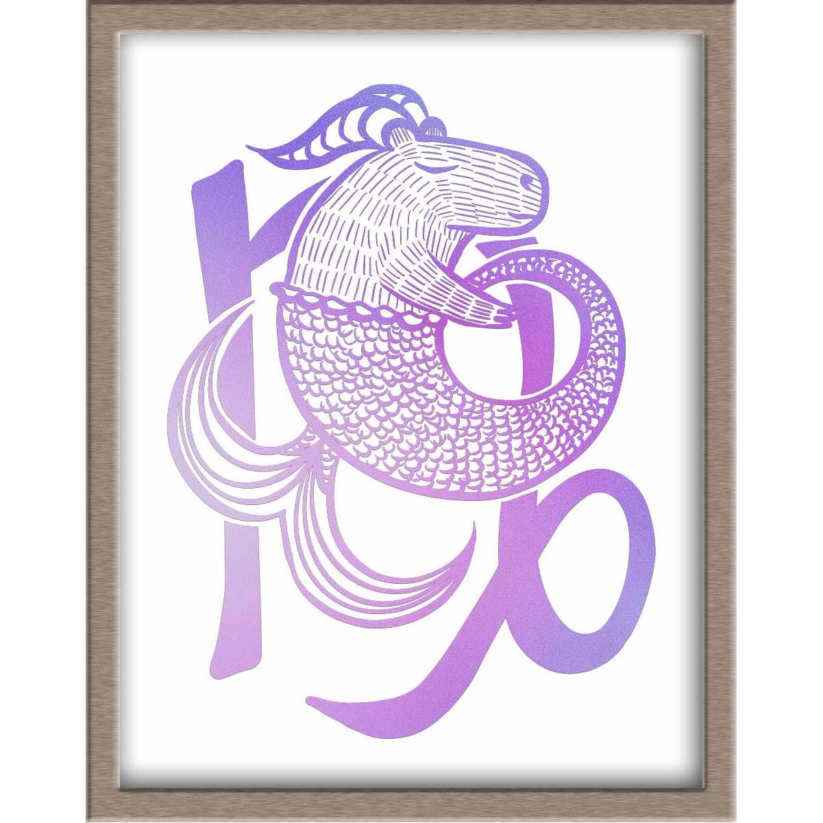 Capybara Zodiac Foiled Print - 10 - Capricorn Posters, Prints, & Visual Artwork JoyousJoyfulJoyness 