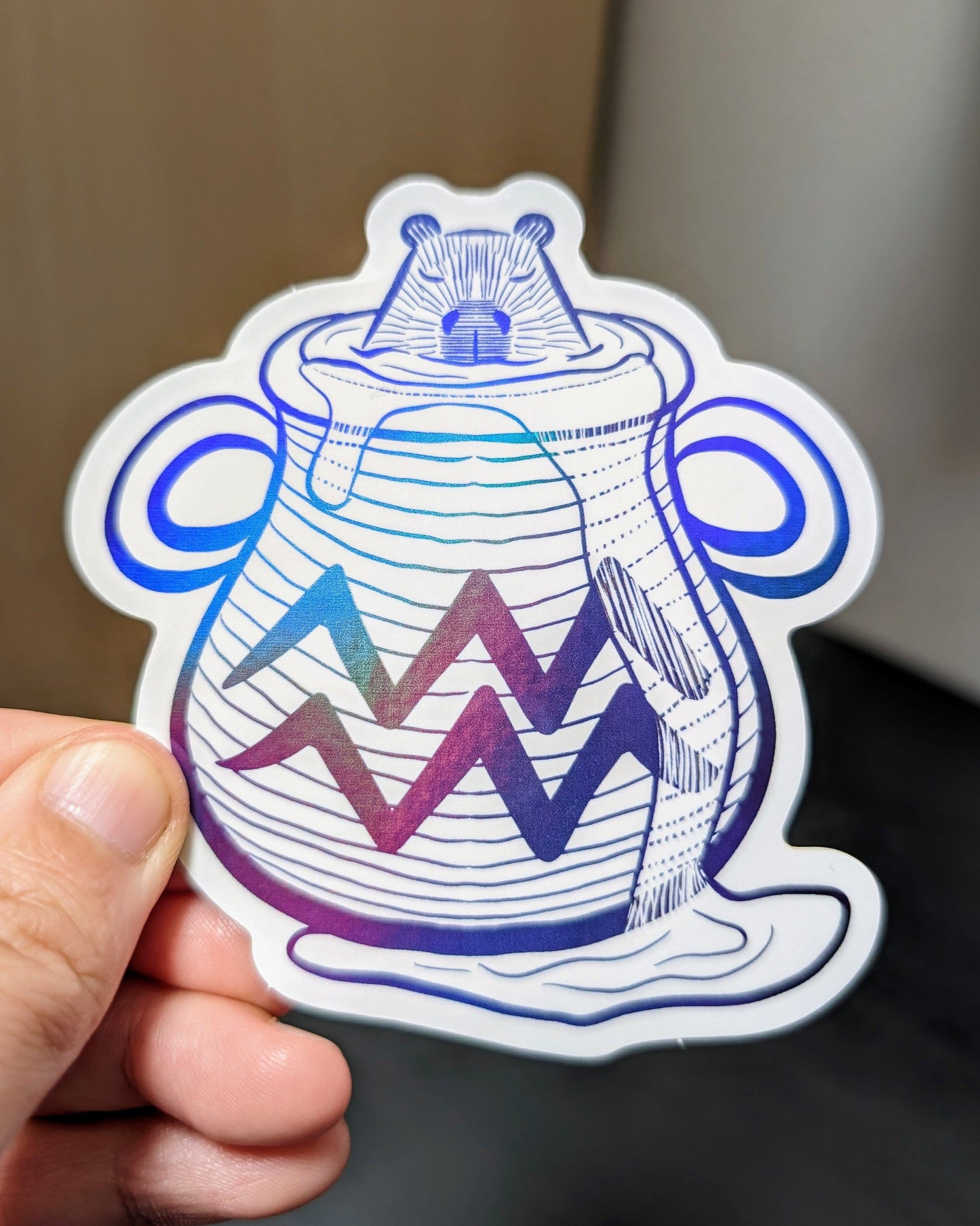 Capybara Zodiac Holographic Sticker - 11 - Aquarius Decorative Stickers JoyousJoyfulJoyness 