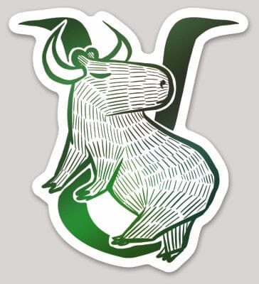 PREORDER Capybara Zodiac Holographic Sticker - 02 - Taurus Decorative Stickers JoyousJoyfulJoyness 