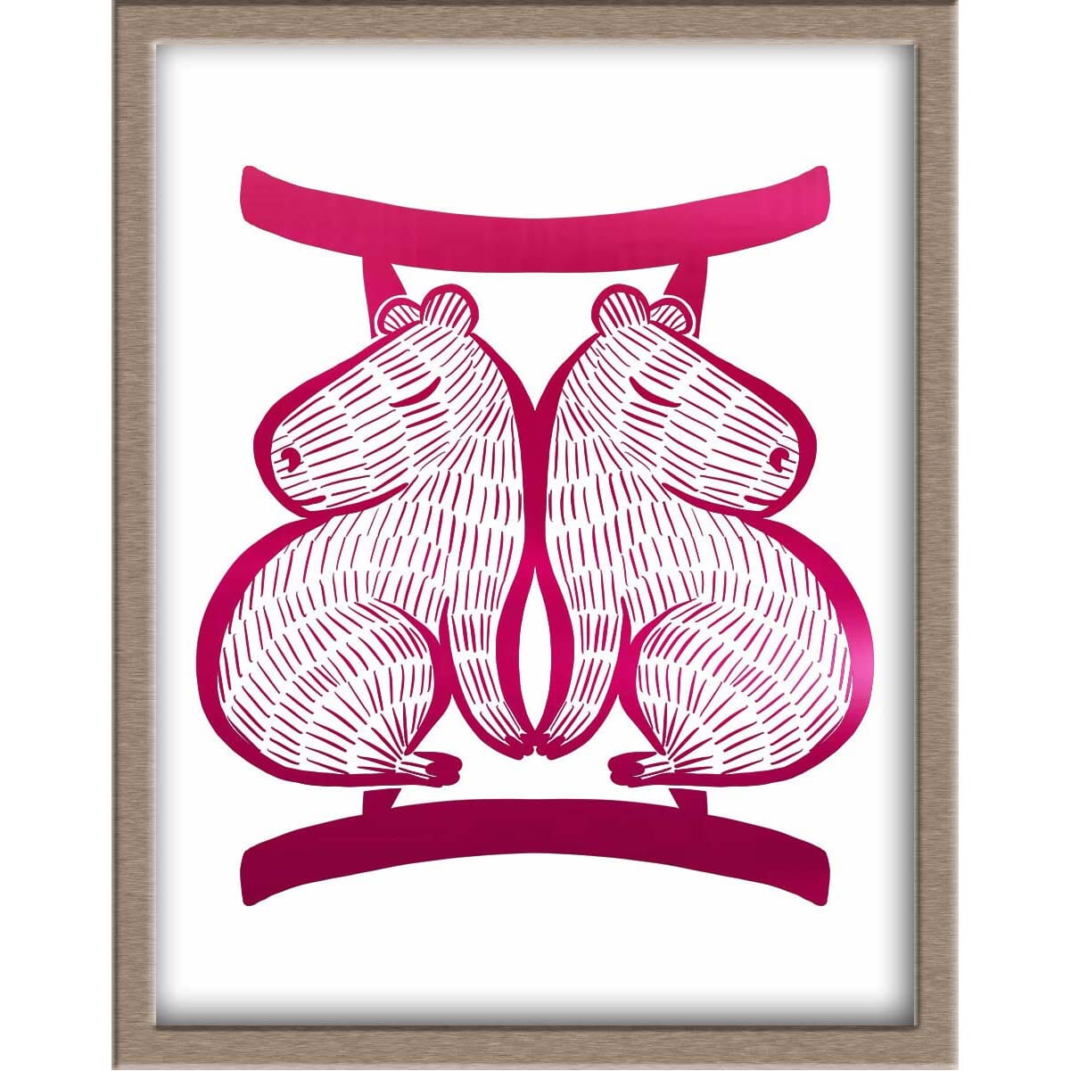 Capybara Zodiac Foiled Print - 03 - Gemini Posters, Prints, & Visual Artwork JoyousJoyfulJoyness 