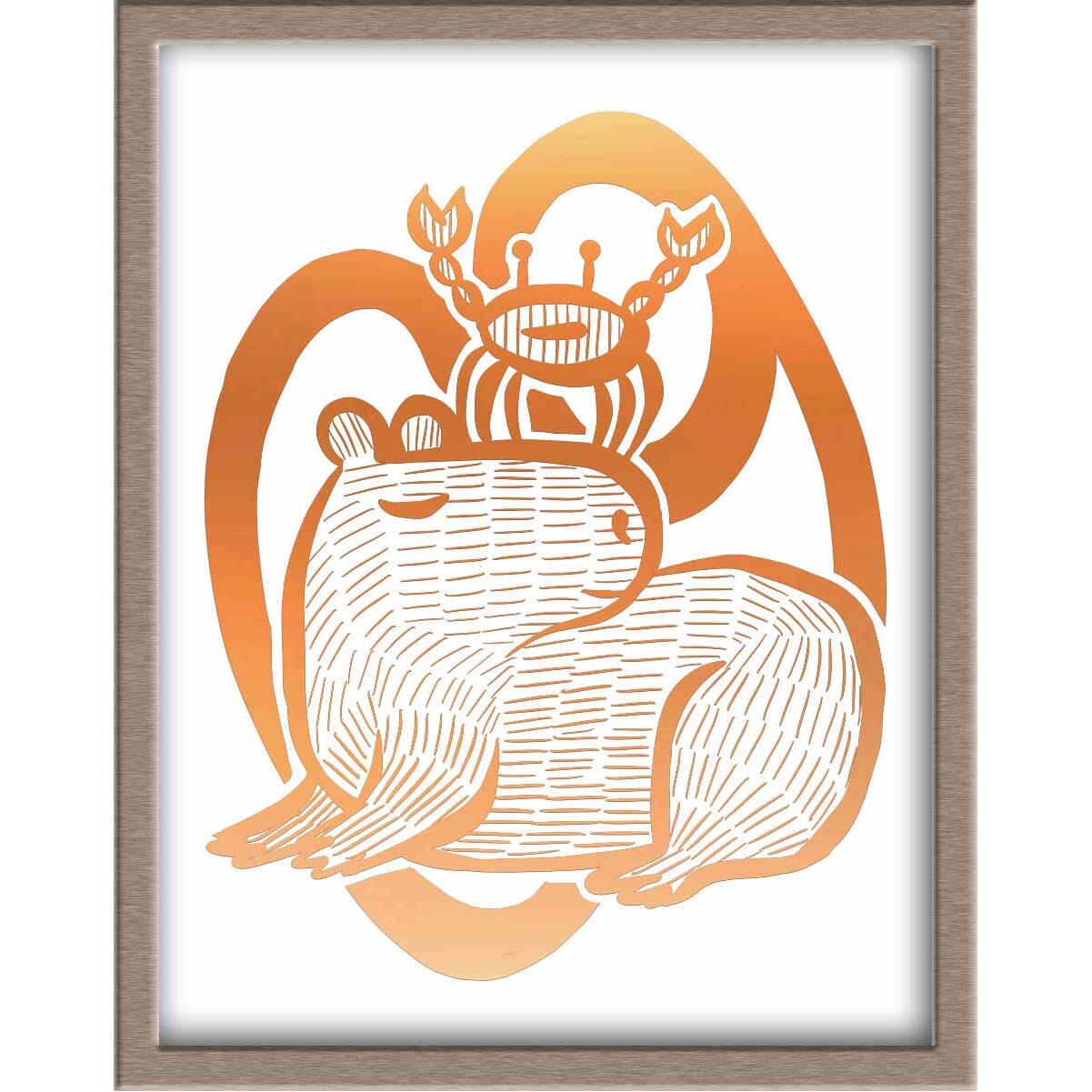 Capybara Zodiac Foiled Print - 04 - Cancer Posters, Prints, & Visual Artwork JoyousJoyfulJoyness 