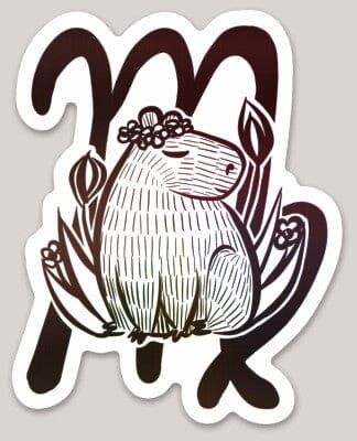 PREORDER Capybara Zodiac Holographic Sticker - 06 - Virgo Decorative Stickers JoyousJoyfulJoyness 